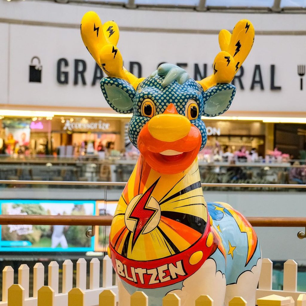 colourful reindeer statue