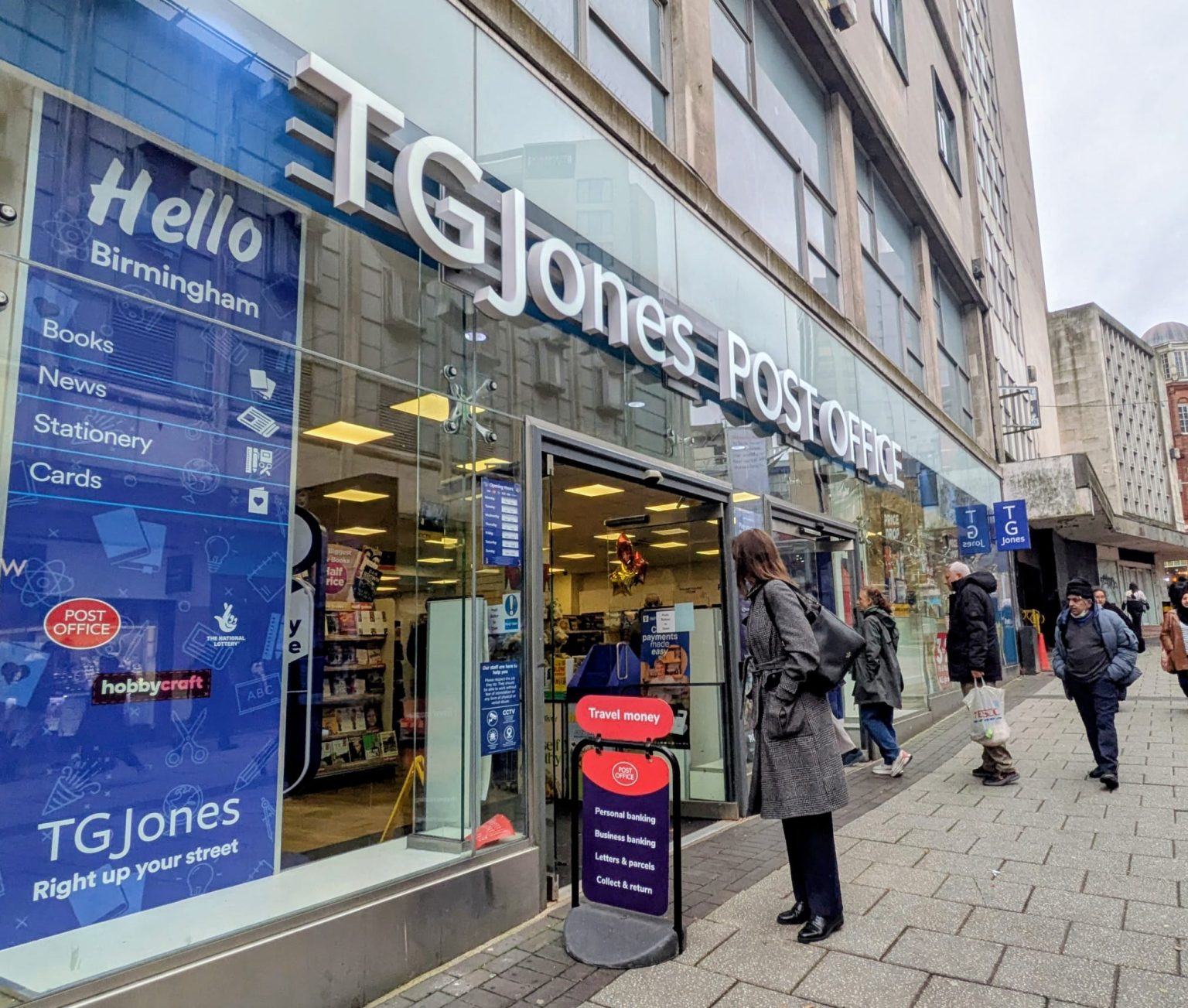 Service Hour Tg Birmingham city centre Post Office moves into TG Jones - opening hours ...