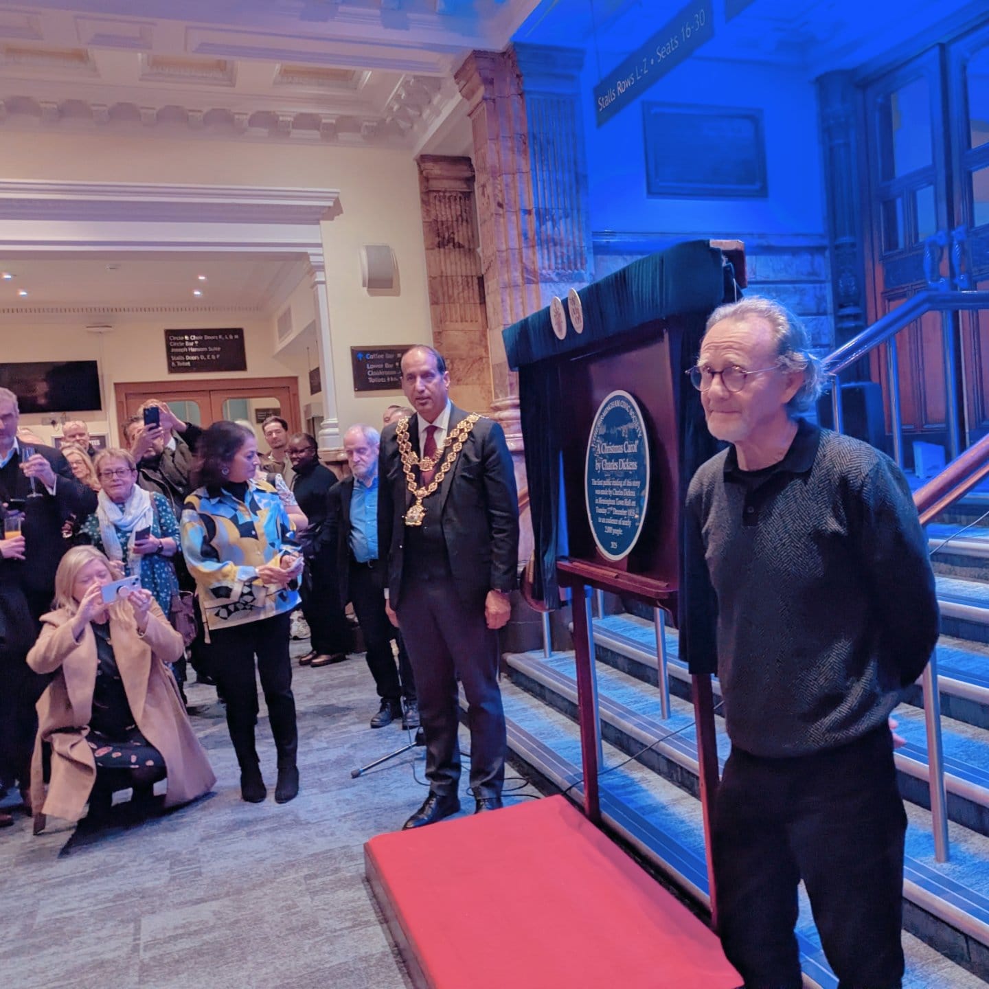 Charles Dickens blue plaque and music archive walls unveiled at Town Hall
